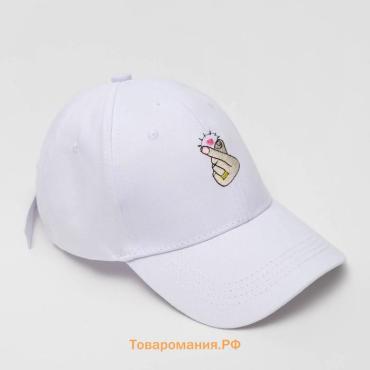 Кепка женская MINAKU "LOVE" цвет белый, р-р 56-58