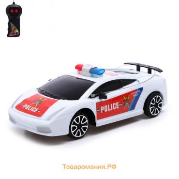 Машина радиоуправляемая «Полицейский патруль», работает от батареек, цвет бело-красный