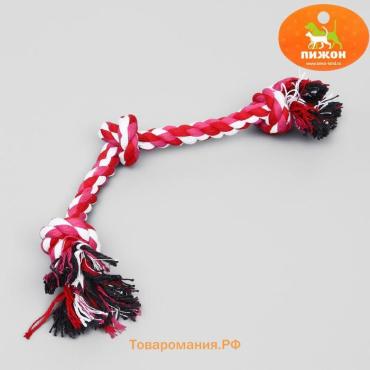 Игрушка тренировочная канатная "3 узла", до 45 см, до 115 г, микс цветов