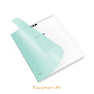 Тетрадь 12 листов в клетку, ErichKrause "Классика CoverPrо Pastel", пластиковая обложка, блок офсет 100% белизна, мятная