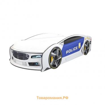 Кровать машинка Police «Манго-А», цвет белый