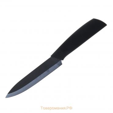Нож кухонный керамический Magistro Black, лезвие 12.5 см, ручка soft-touch, чёрный