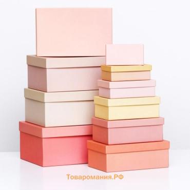 Набор прямоугольных коробок 10 в 1,«Кремовый» 30×20×13 - 12×6.5×4 см